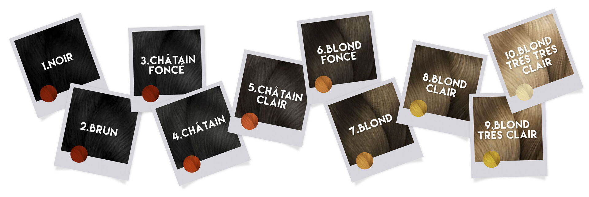 Les hauteurs de ton et fonds de décoloration associés