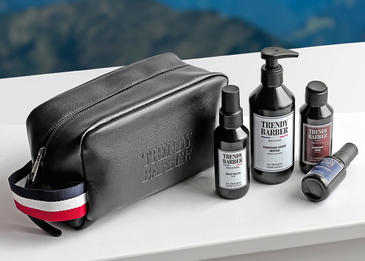Trendy Barber : une trousse de toilette offerte dès 4 produits achetés.