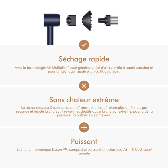 Sèche-cheveux Supersonic cheveux bouclés frisés