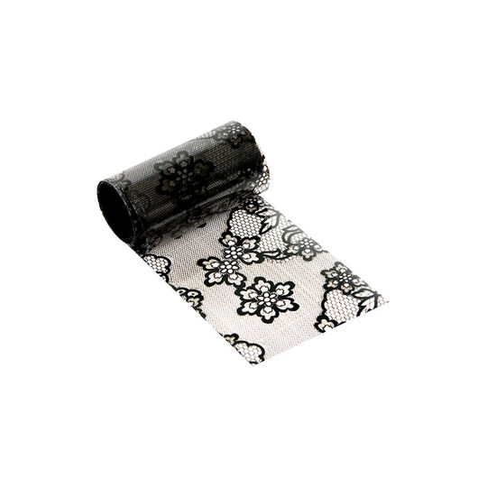 Transfer foils pour ongles dentelle noire 3