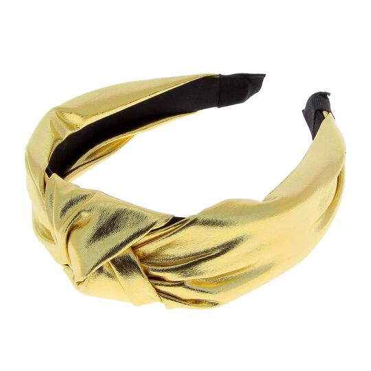 Serre-tête métallique avec noeud doré