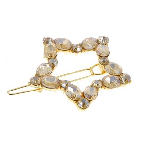 Barrette dorée à strass