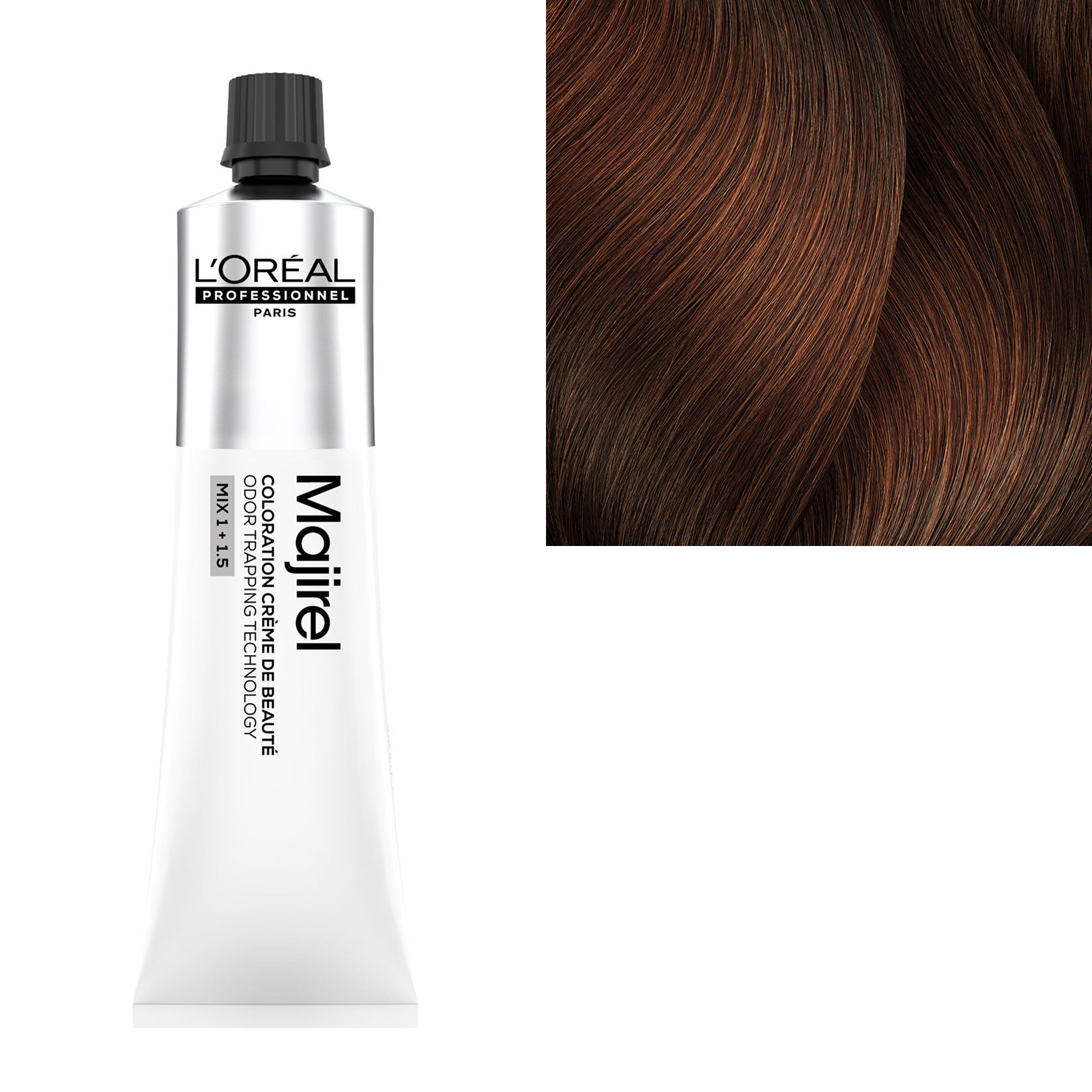 Coloration cr&egrave;me de beaut&eacute; Majirel 5.4 ch&acirc;tain clair cuivr&eacute;