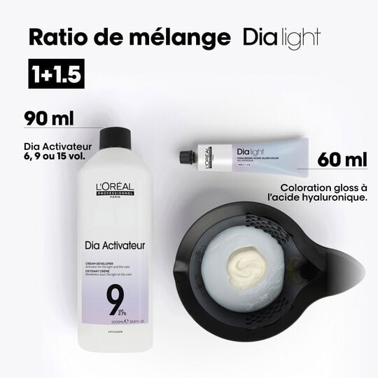 Coloration ton sur ton Dia light Hyaluronic 7.01 blond naturel glac&eacute;