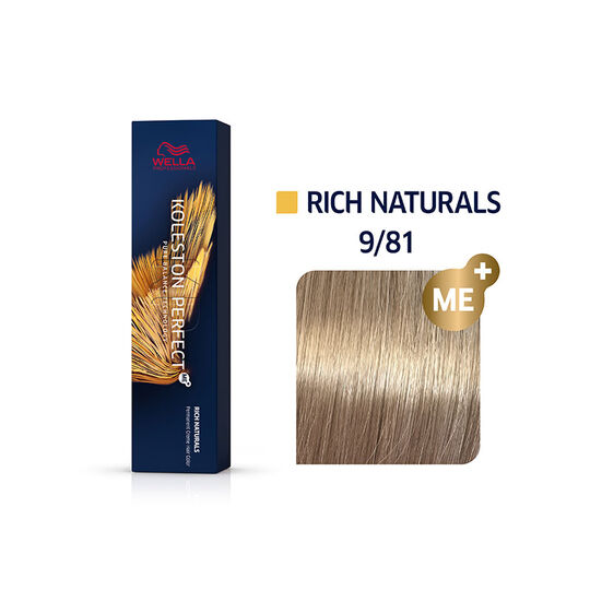 Coloration permanente Koleston Perfect Me+ 9/81 blond très clair perlé cendré