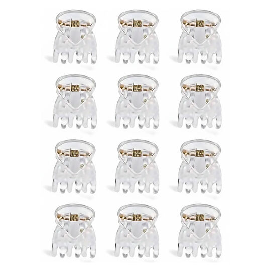 Mini pinces croco transparents 1cm