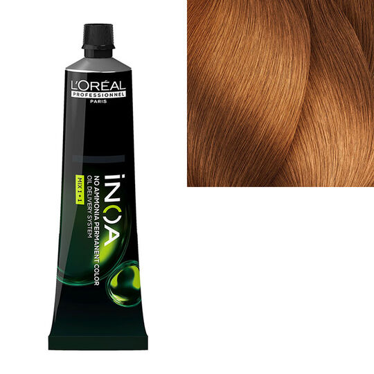 Coloration sans ammoniaque Inoa 8.34 blond clair doré cuivré