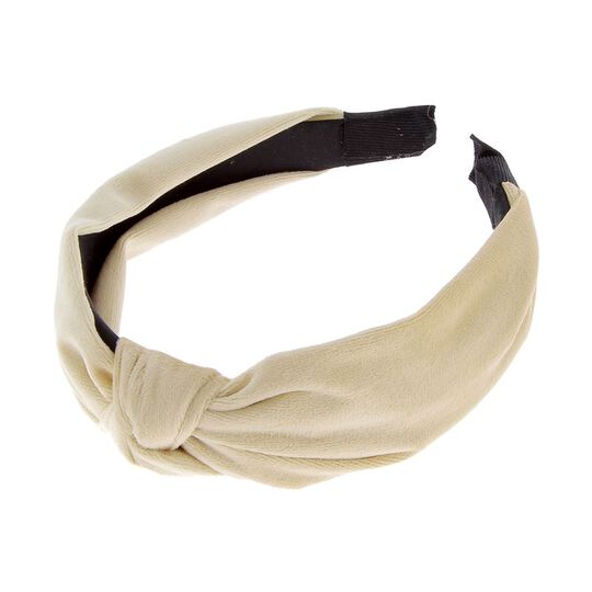 Serre-tête avec noeud beige