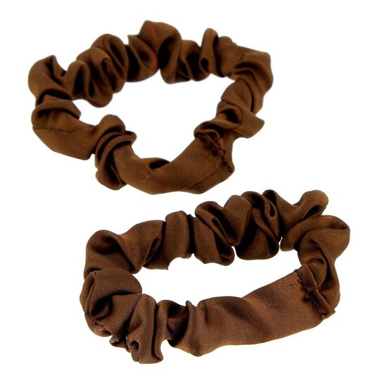 Chouchous satinés fins x 2 marron