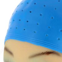 Bonnet à mèches bleu avec crochet