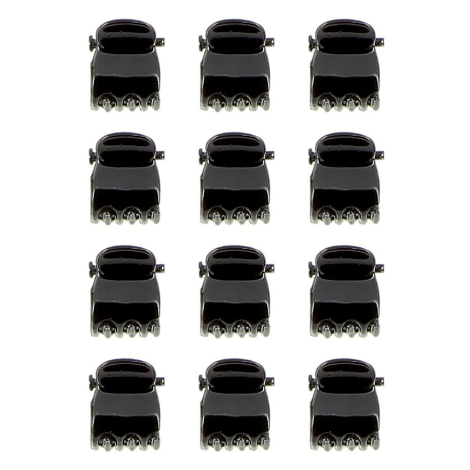 Mini pinces croco noires 1 cm