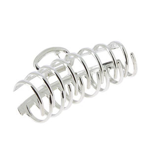 Pince croco m&eacute;tallique argent