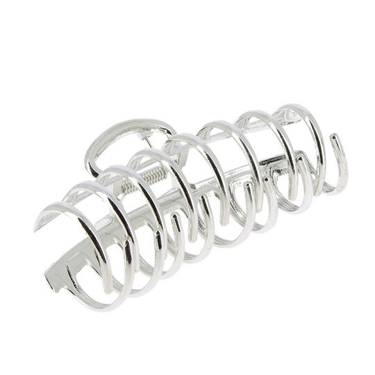 Pince croco m&eacute;tallique argent