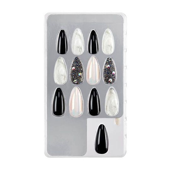 Faux ongles Nail Addict marble & diamonds