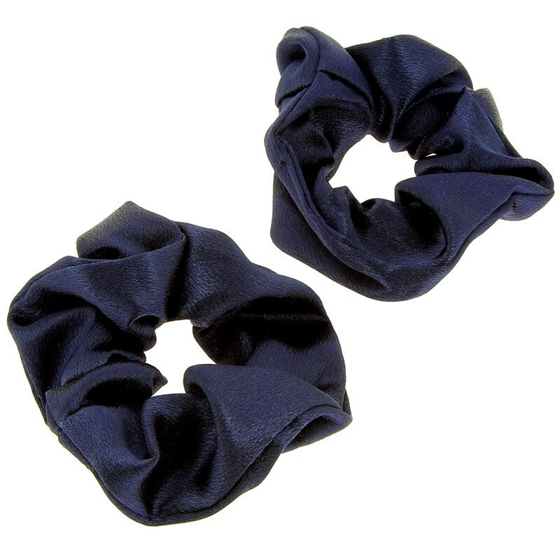 Chouchous satin&eacute;s x 2 marine