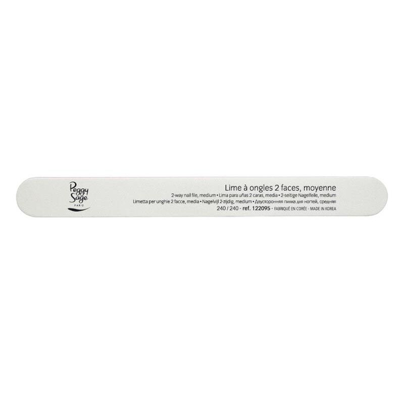 Lime &agrave; ongles 2 faces lavable 240/240 blanc, pour ongles naturels