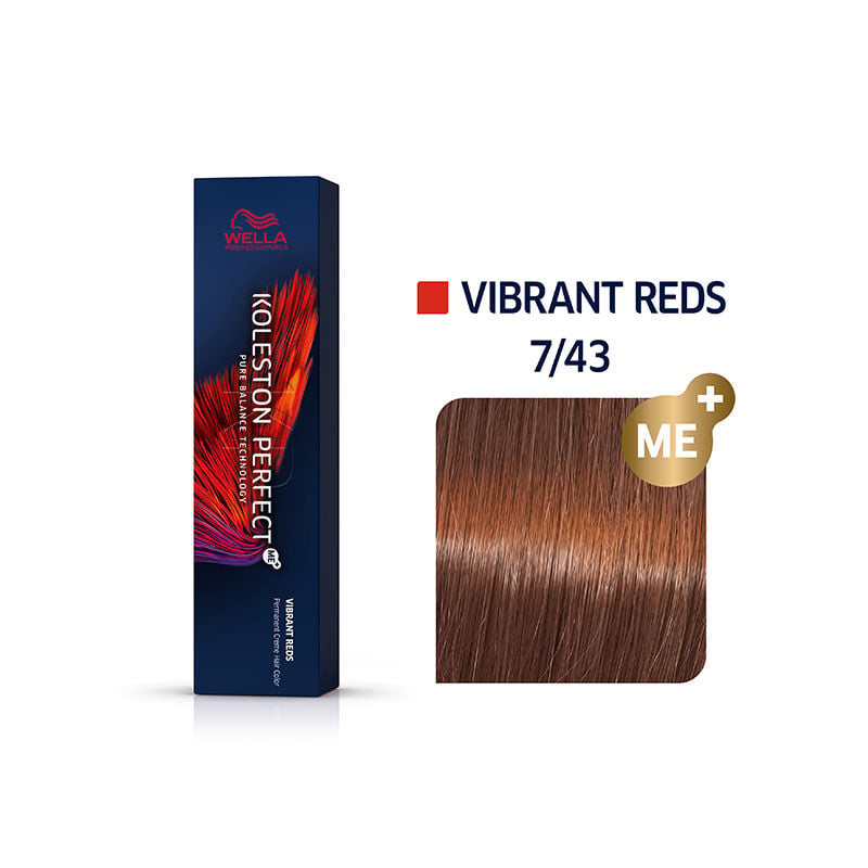 Coloration permanente Koleston Perfect Me+ 7/43 blond cuivr&eacute; dor&eacute;