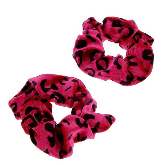 Chouchou léopard x 2 fushia