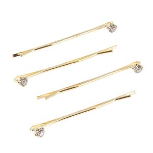 Barrettes dor&eacute;es 1 strass X 4