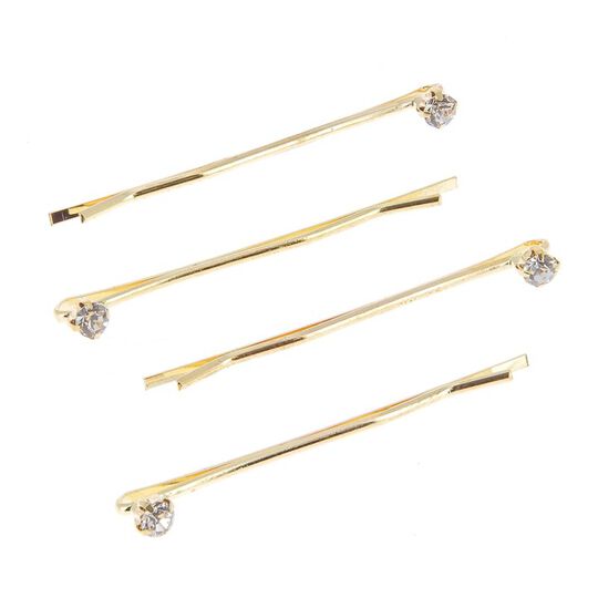 Barrettes dor&eacute;es 1 strass X 4
