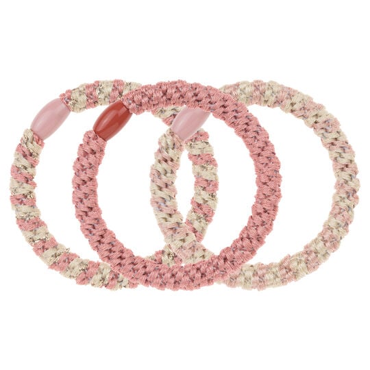 3 &Eacute;lastiques tress&eacute;s Twinstar blush braids