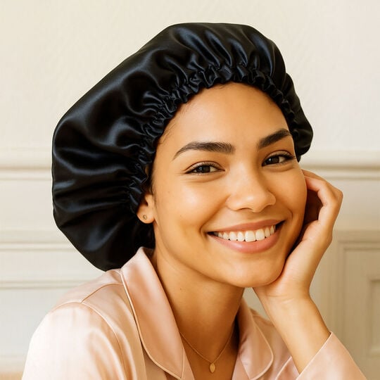 Charlotte en satin noir et léopard