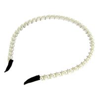 Serre-t&ecirc;te fin &agrave; strass argent&eacute;