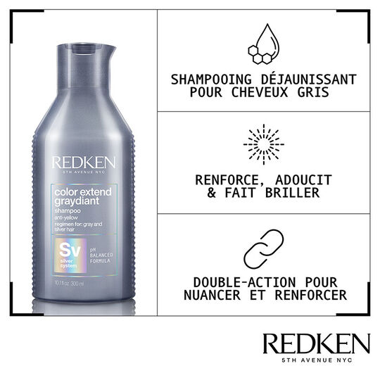 Shampooing déjaunisseur pour cheveux gris et blancs Color Extend Graydiant