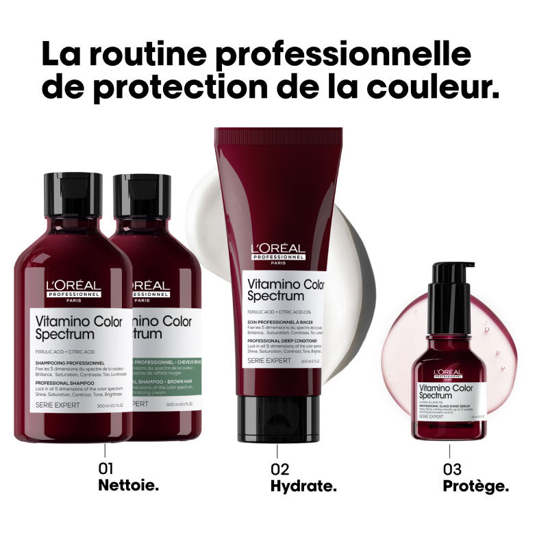 Rituel neutralisant Vitamino Color Spectrum cheveux bruns, anti-rouge