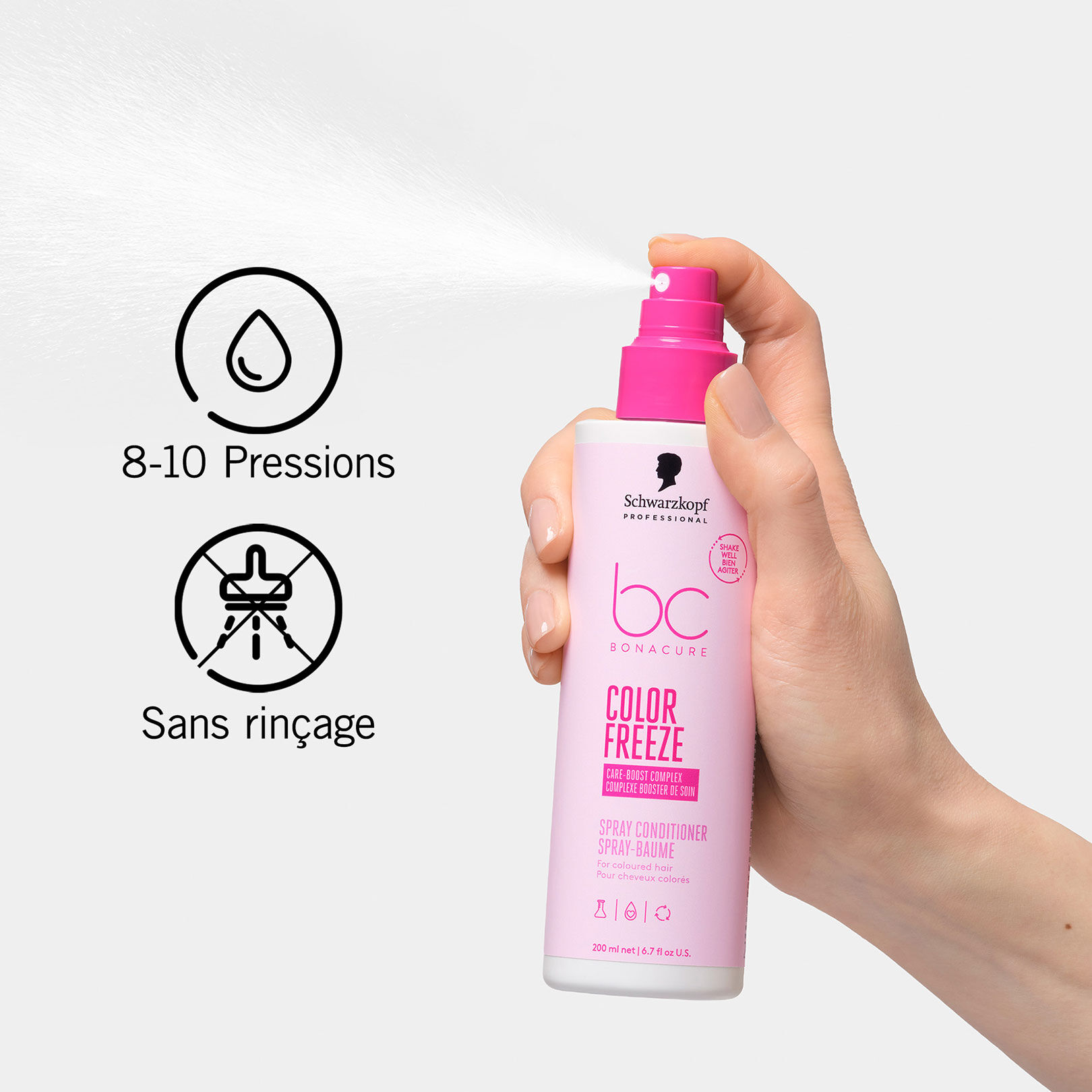Spray baume cheveux color&eacute;s BC Color Freeze 200 ml
