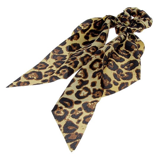 Chouchou foulard léopard or
