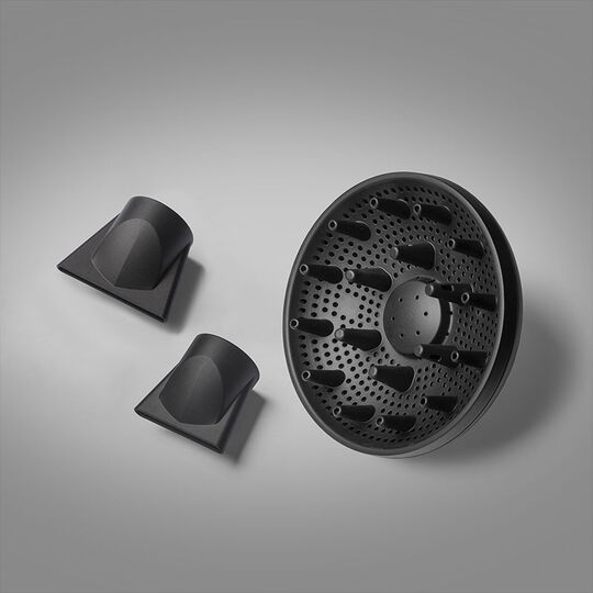 S&egrave;che cheveux Falco gris m&eacute;tallis&eacute; et or