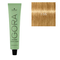 Coloration Igora Zero Amm 7-55 blond doré extra