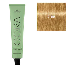 Coloration Igora Zero Amm 7-55 blond doré extra