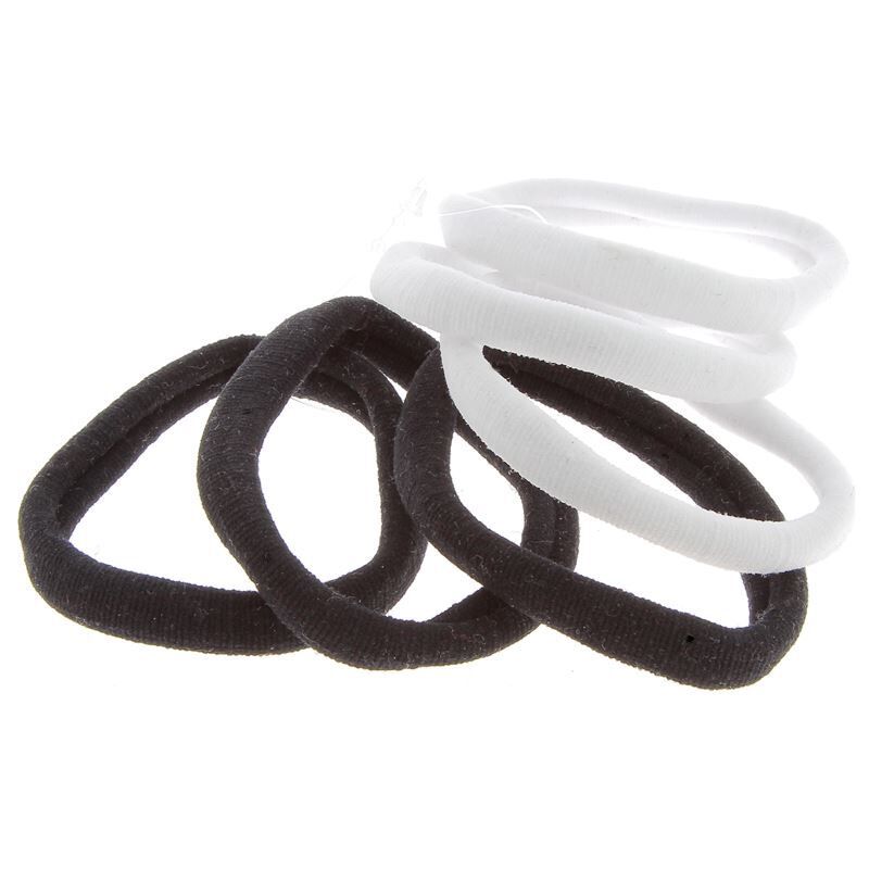 Lot de 6 &eacute;lastiques XXL en mousse noir et blanc