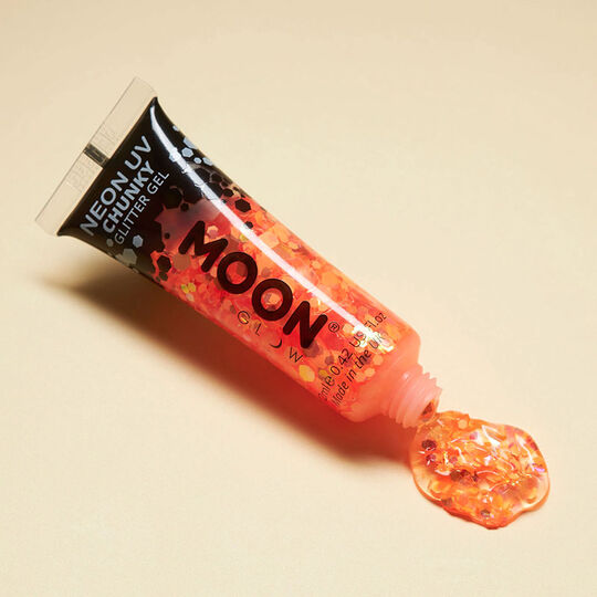 Gel néon à grosses paillettes Moon Glow orange