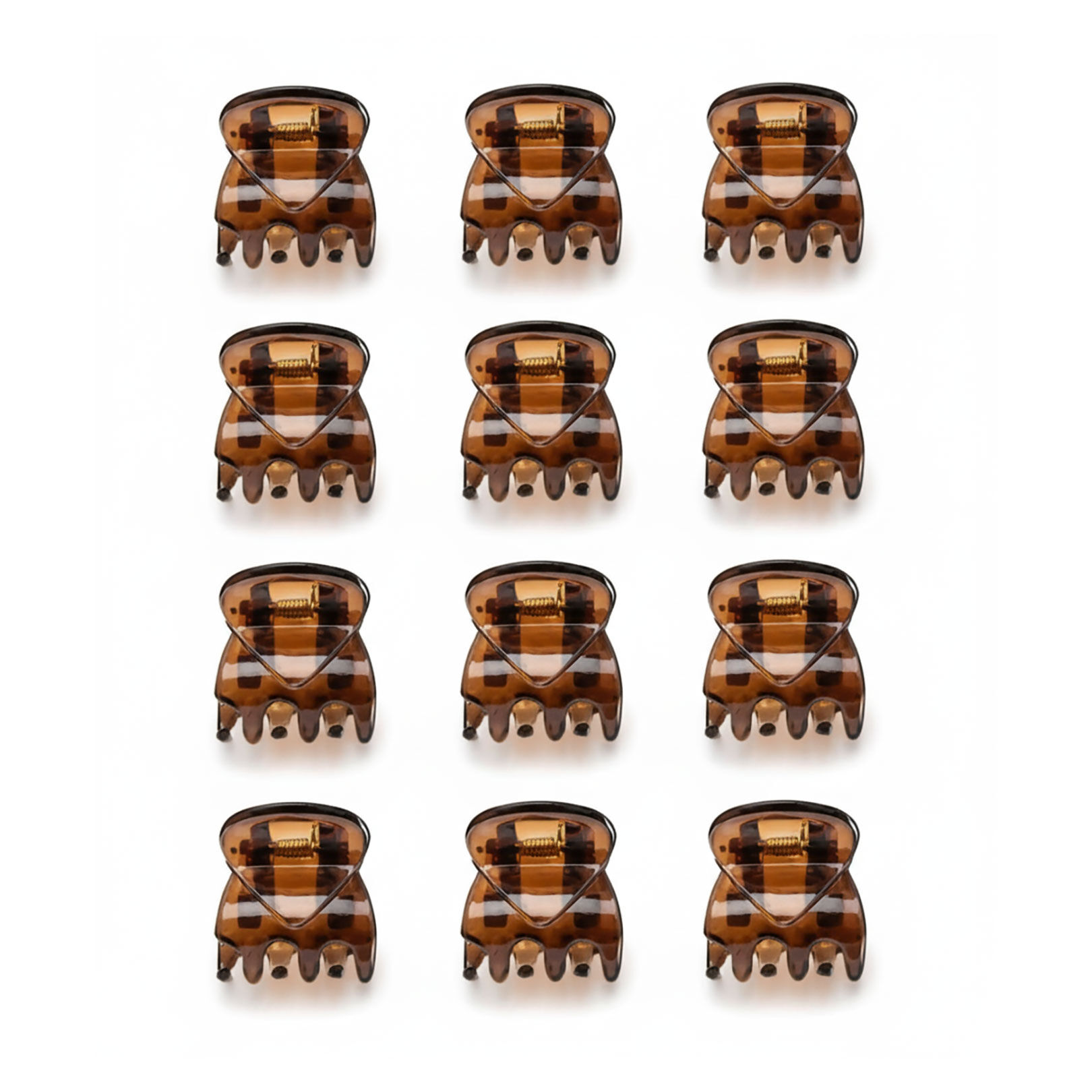 Mini pinces croco marrons 1cm
