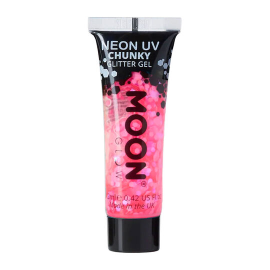 Gel néon à grosses paillettes Moon Glow rose vif