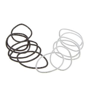 Elastiques paillet&eacute;s fins noir et argent