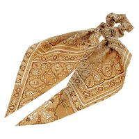 Chouchou foulard fa&ccedil;on bandana beige