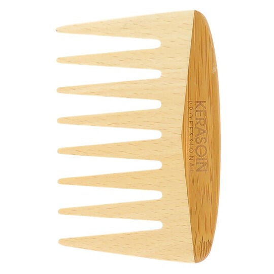 Peigne &agrave; dents larges en bois de h&ecirc;tre 10 cm