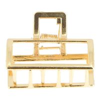 Petite pince croco métallique rectangle dorée