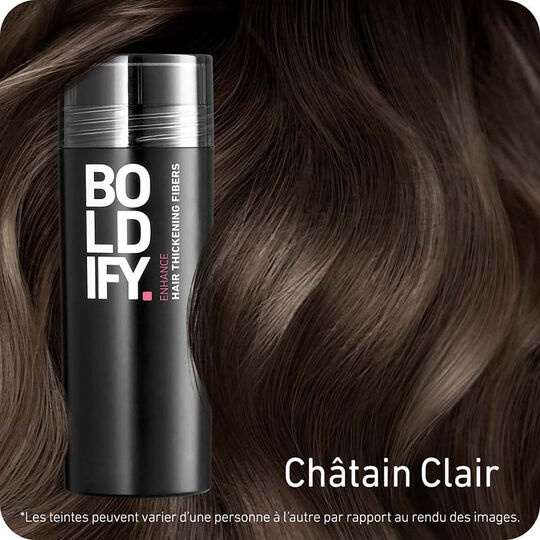 Fibres densifiantes pour cheveux châtain clair