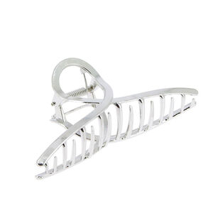 Pince croco m&eacute;tallique infini argent brillant