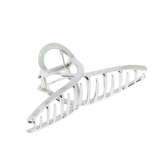 Pince croco m&eacute;tallique infini argent brillant