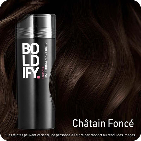 Fibres densifiantes pour cheveux châtain foncé