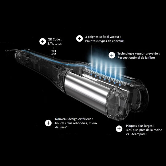 Pack lisseur boucleur SteamPod 4 et soin lissant