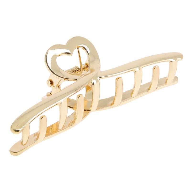 Pince croco coeur dor&eacute;