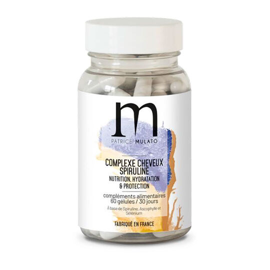 Complément alimentaire complexe spiruline cheveux secs cure 30 jours