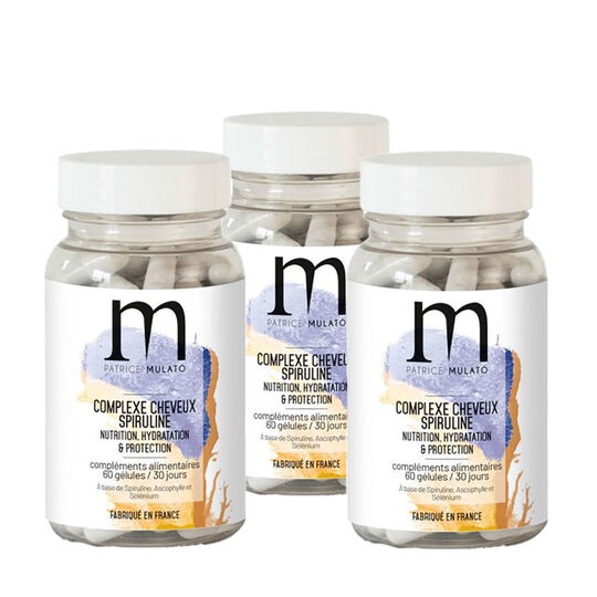 Complément alimentaire complexe spiruline cheveux secs cure 3 mois